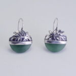 Сребърени обици „Листо”